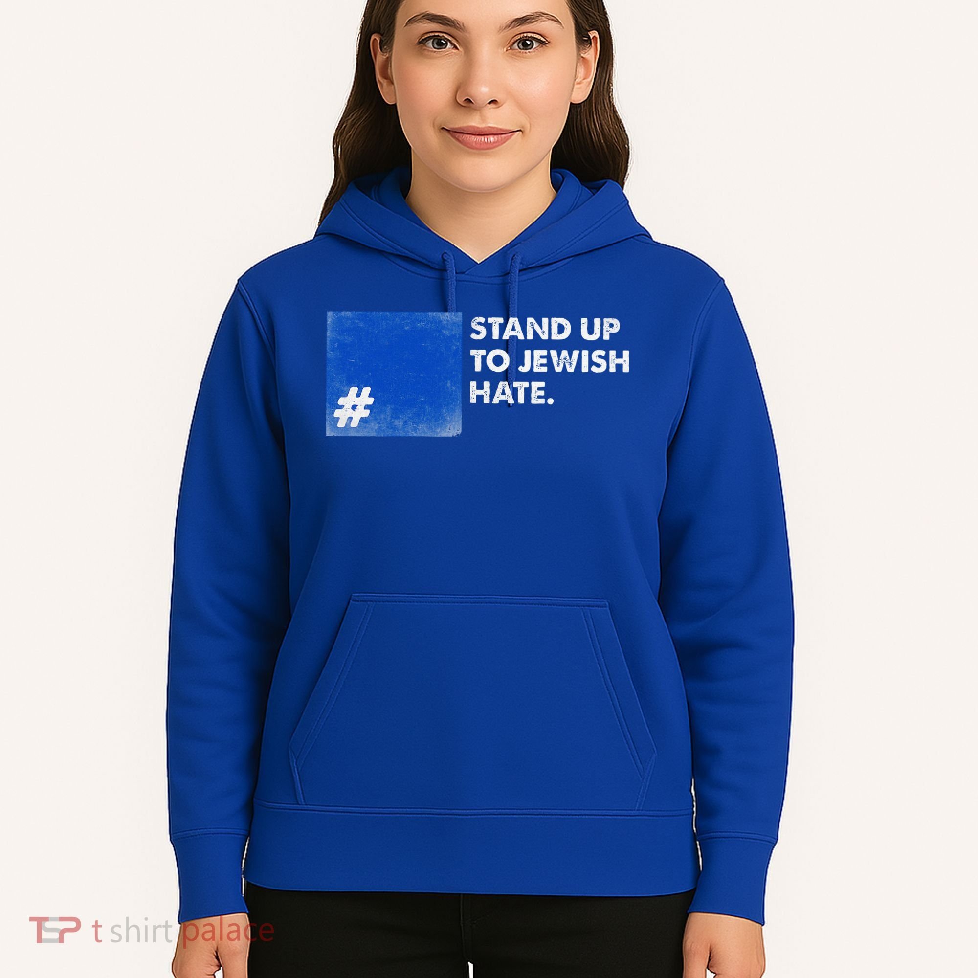 Stand Up To Jewish Hate Blue Square Support Israel  Hoodie
