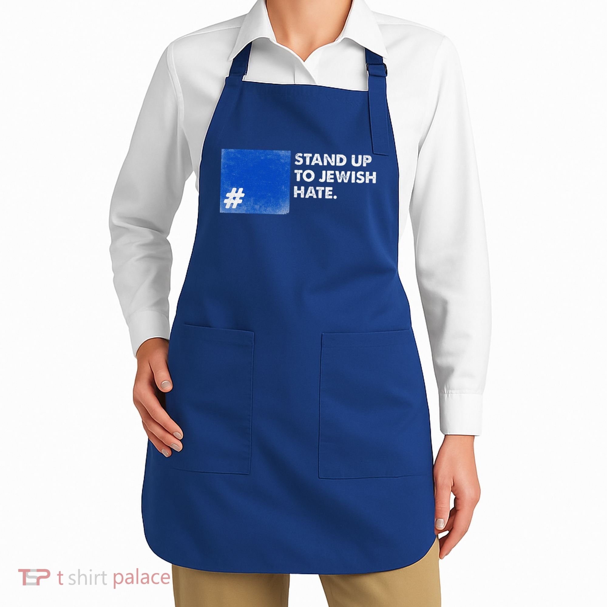 Stand Up To Jewish Hate Blue Square Support Israel  Apron