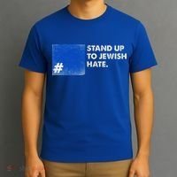 Stand Up To Jewish Hate Blue Square Support Israel  T-Shirt thumb 3