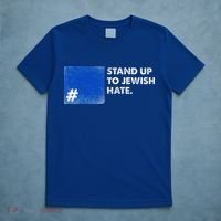 Stand Up To Jewish Hate Blue Square Support Israel  T-Shirt thumb 5