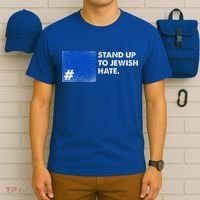 Stand Up To Jewish Hate Blue Square Support Israel  T-Shirt thumb 6