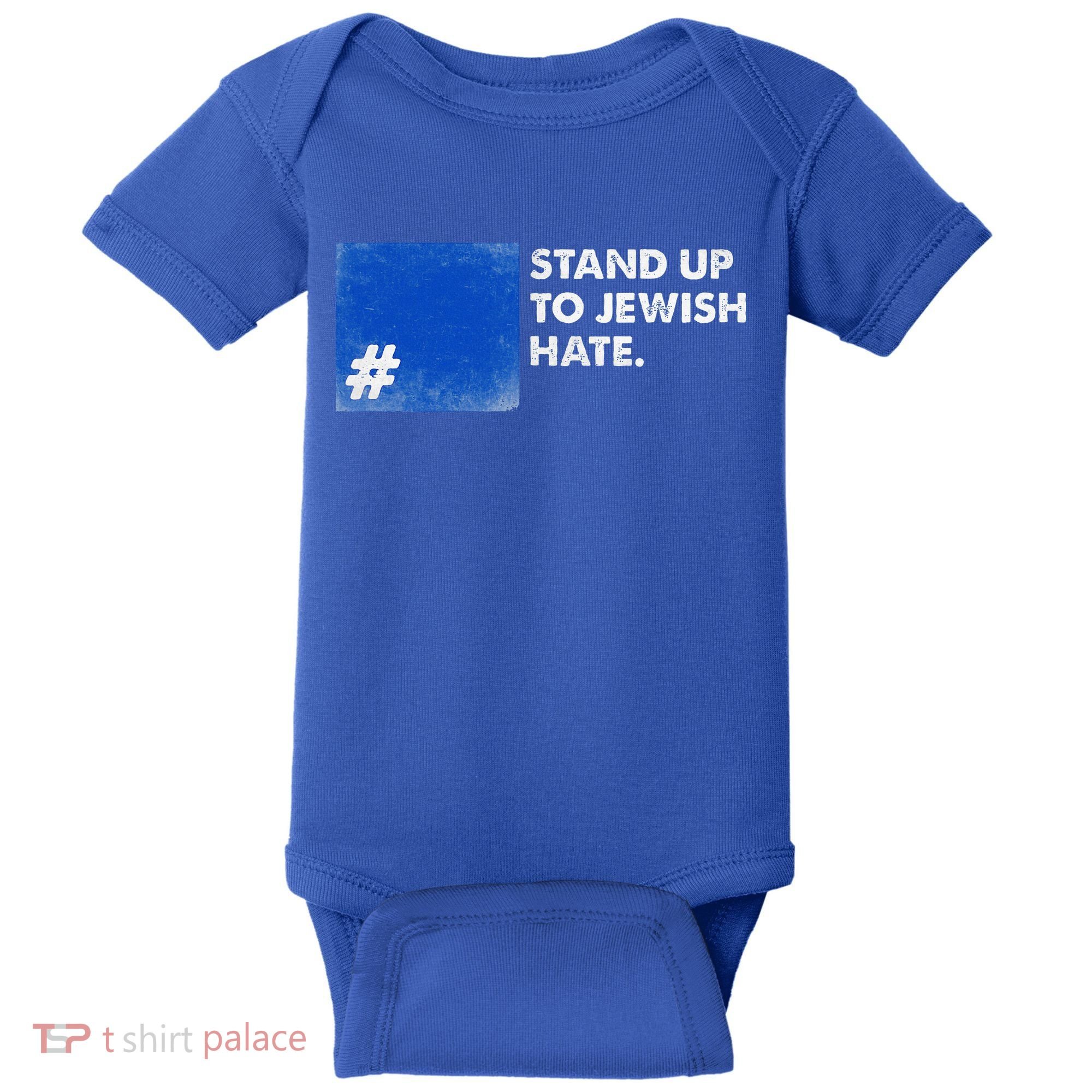 Stand Up To Jewish Hate Blue Square Support Israel  Baby Bodysuit