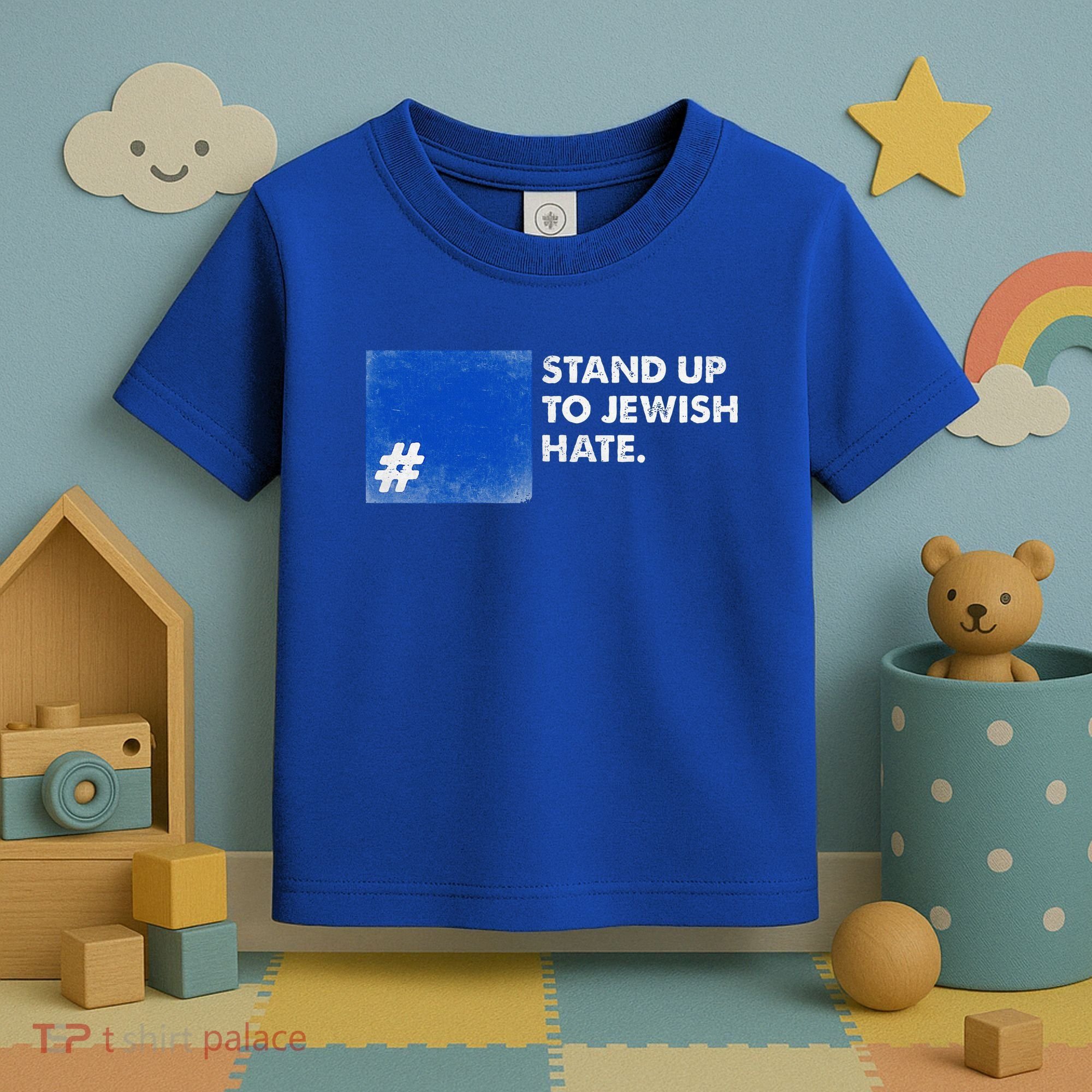 Stand Up To Jewish Hate Blue Square Support Israel  Toddler T-Shirt