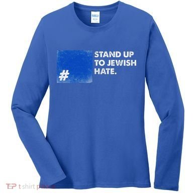 Stand Up To Jewish Hate Blue Square Support Israel  Women's Long Sleeve Shirt