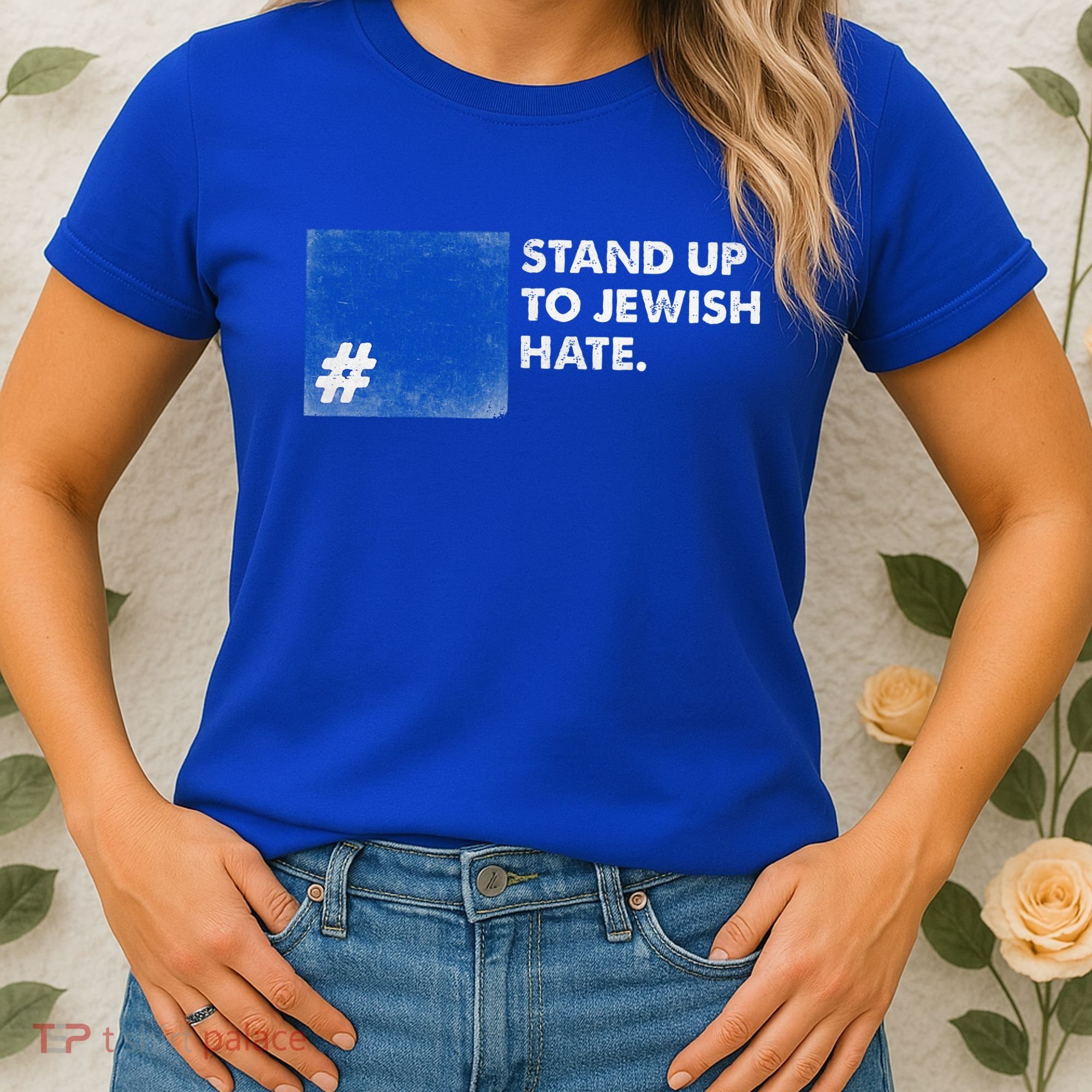 Stand Up To Jewish Hate Blue Square Support Israel  Women's T-Shirt
