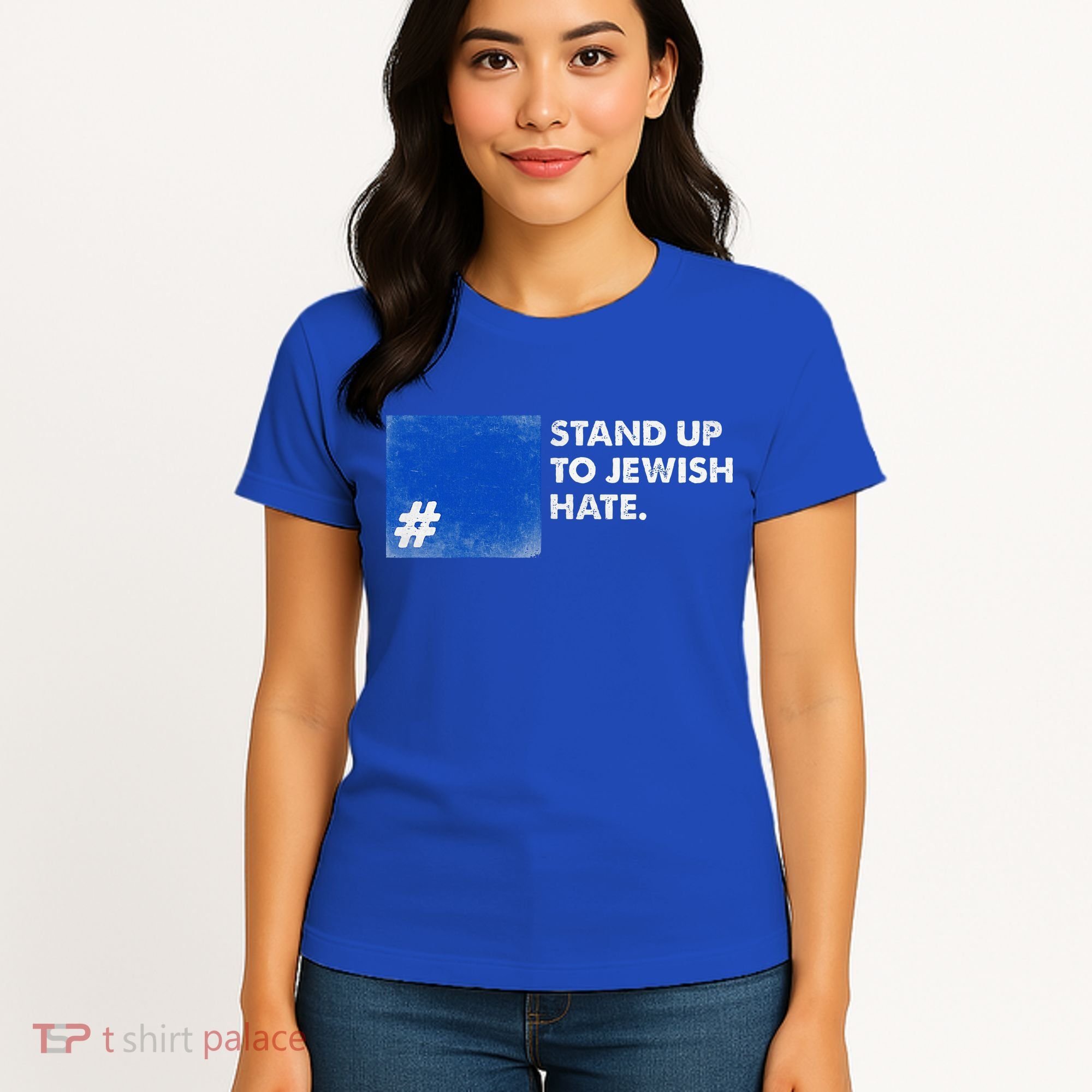 Stand Up To Jewish Hate Blue Square Support Israel  Women's T-Shirt