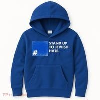 Stand Up To Jewish Hate Blue Square Support Israel  Kids Hoodie thumb 0