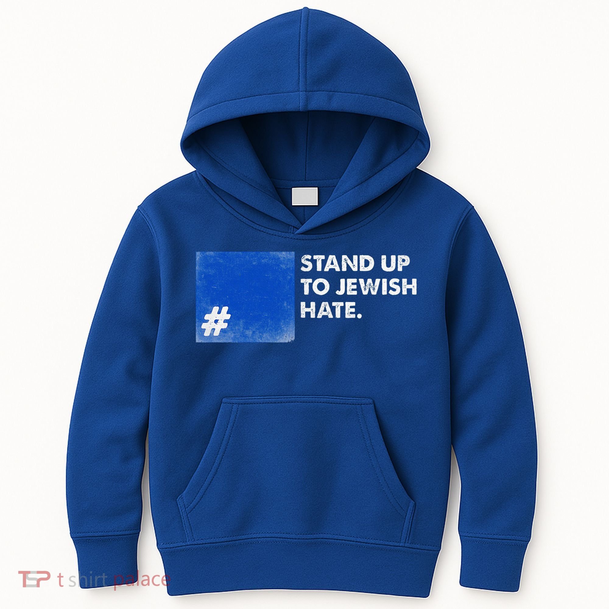 Stand Up To Jewish Hate Blue Square Support Israel  Kids Hoodie