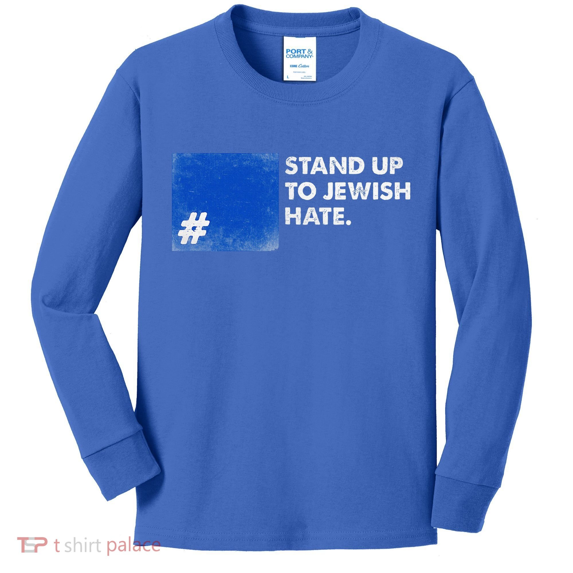 Stand Up To Jewish Hate Blue Square Support Israel  Kids Long Sleeve Shirt