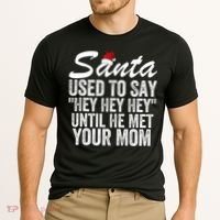 Santa Used To Say Hey Hey Hey Until He Met Your Mom Cooling Performance Crew T-Shirt thumb 2