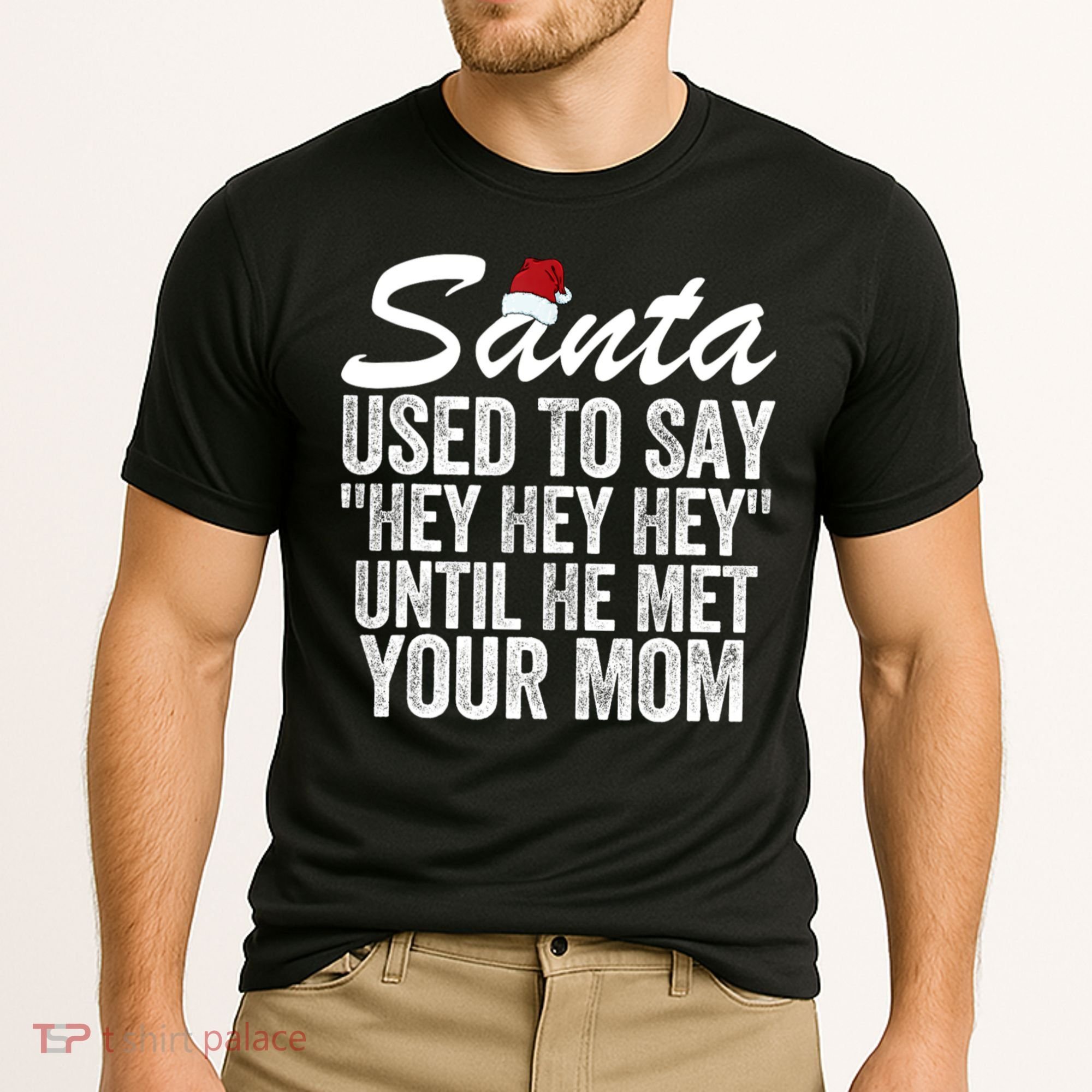 Santa Used To Say Hey Hey Hey Until He Met Your Mom Cooling Performance Crew T-Shirt