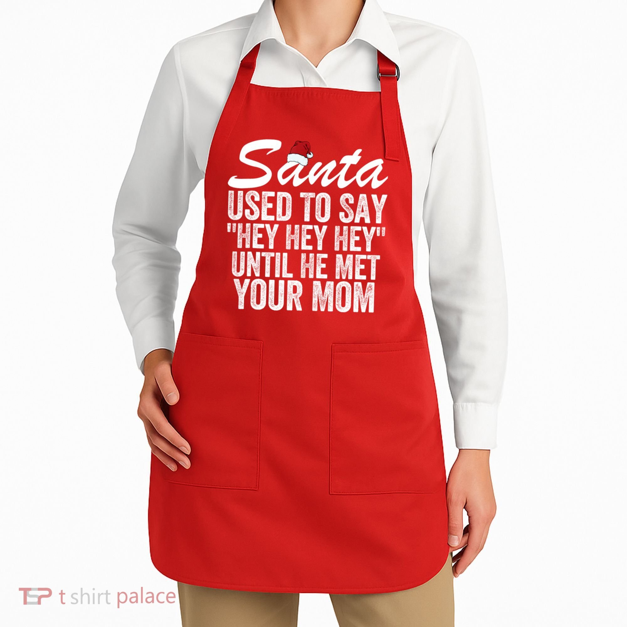 Santa Used To Say Hey Hey Hey Until He Met Your Mom Apron