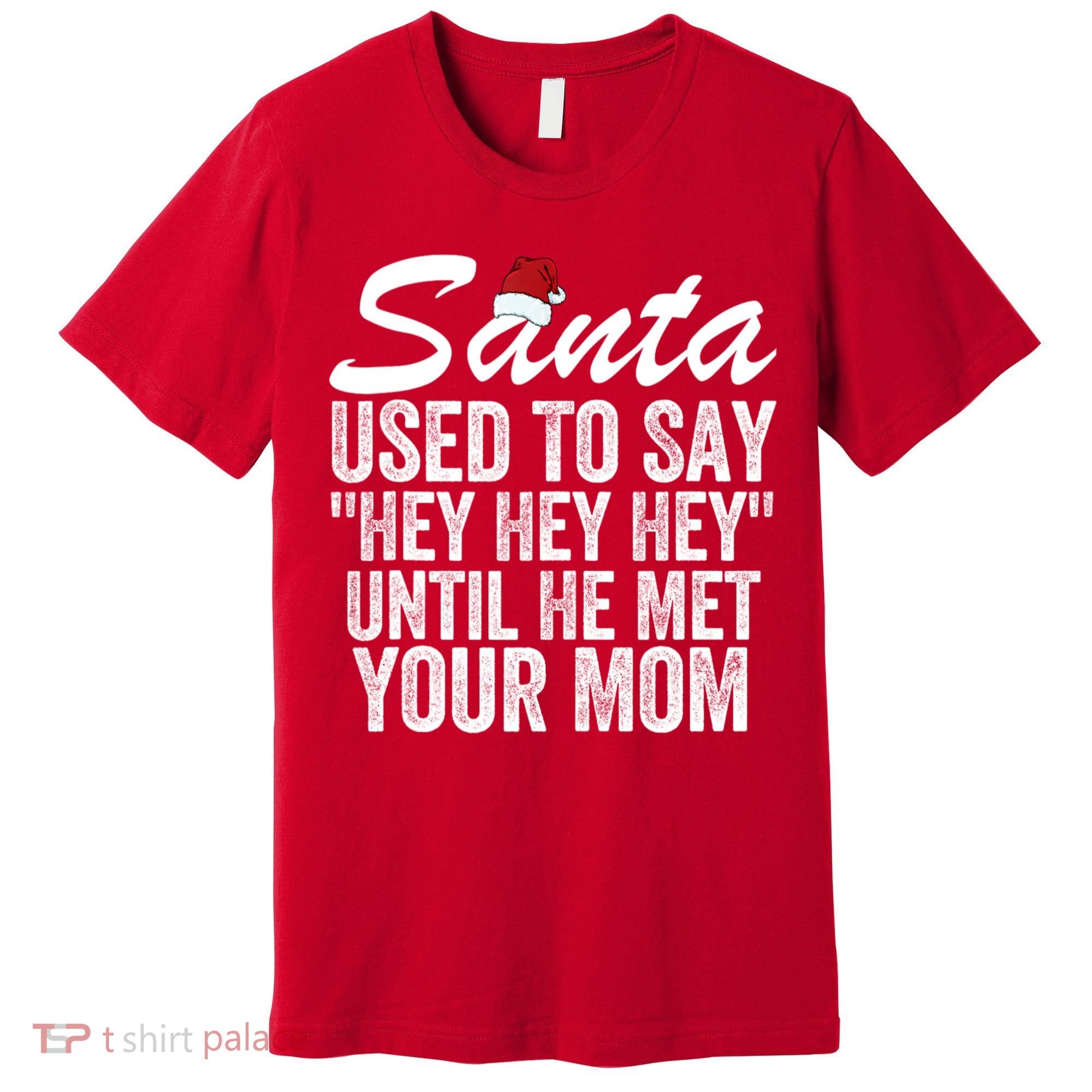 Santa Used To Say Hey Hey Hey Until He Met Your Mom Premium T-Shirt