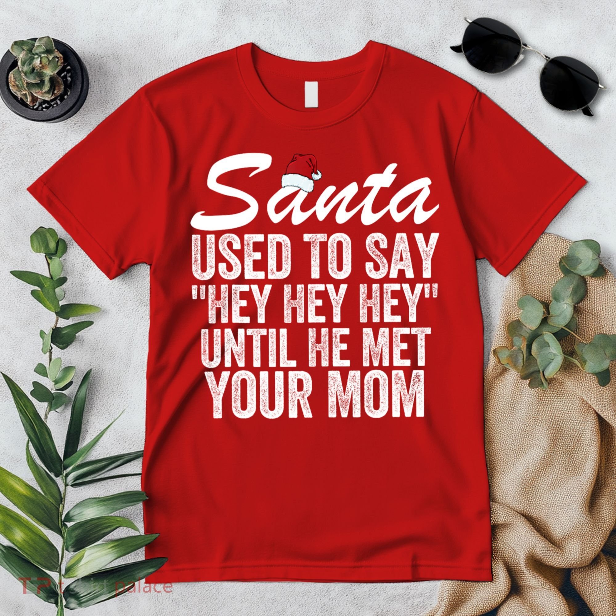 Santa Used To Say Hey Hey Hey Until He Met Your Mom Premium T-Shirt