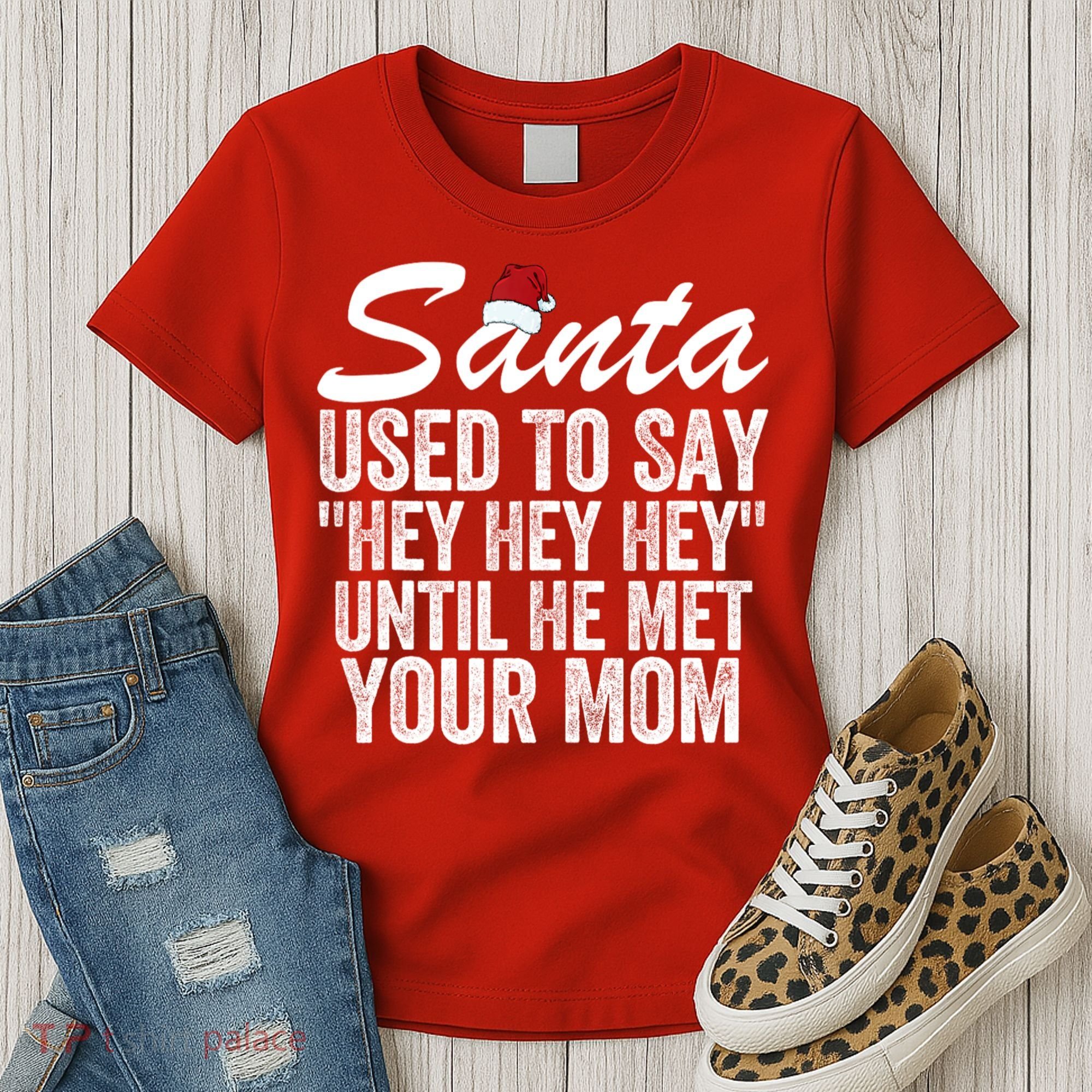 Santa Used To Say Hey Hey Hey Until He Met Your Mom Women's T-Shirt