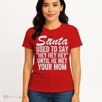 Santa Used To Say Hey Hey Hey Until He Met Your Mom Women's T-Shirt thumb 4