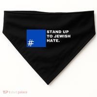 Stand Up To Jewish Hate Blue Square Support Israel  USA-Made Doggie Bandana thumb 0
