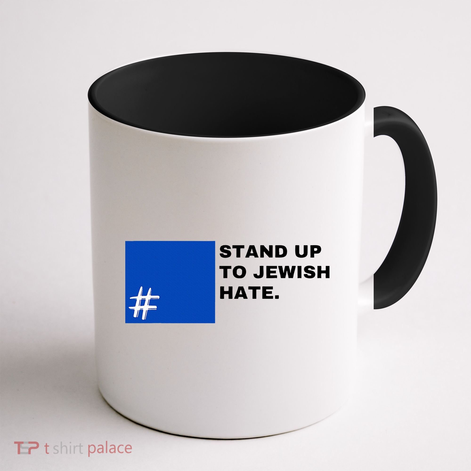Stand Up To Jewish Hate Blue Square Support Israel  Coffee Mug