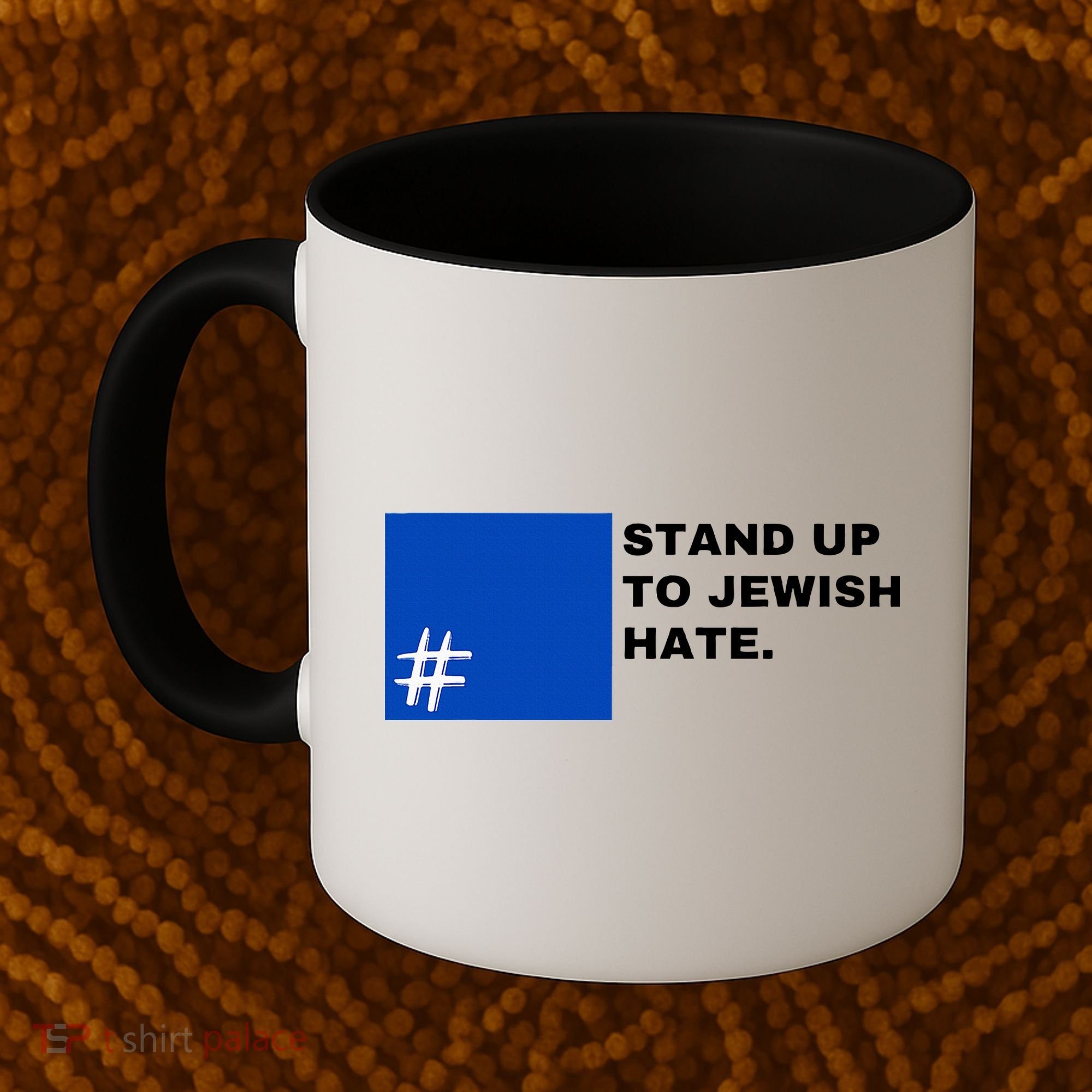 Stand Up To Jewish Hate Blue Square Support Israel  Coffee Mug