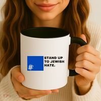 Stand Up To Jewish Hate Blue Square Support Israel  Coffee Mug thumb 3