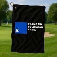 Stand Up To Jewish Hate Blue Square Support Israel  Golf Towel thumb 1