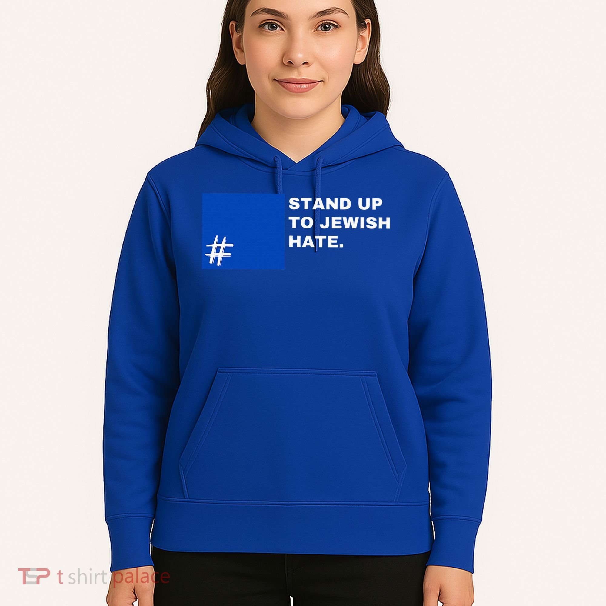 Stand Up To Jewish Hate Blue Square Support Israel  Hoodie