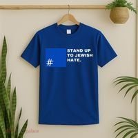 Stand Up To Jewish Hate Blue Square Support Israel  T-Shirt thumb 2