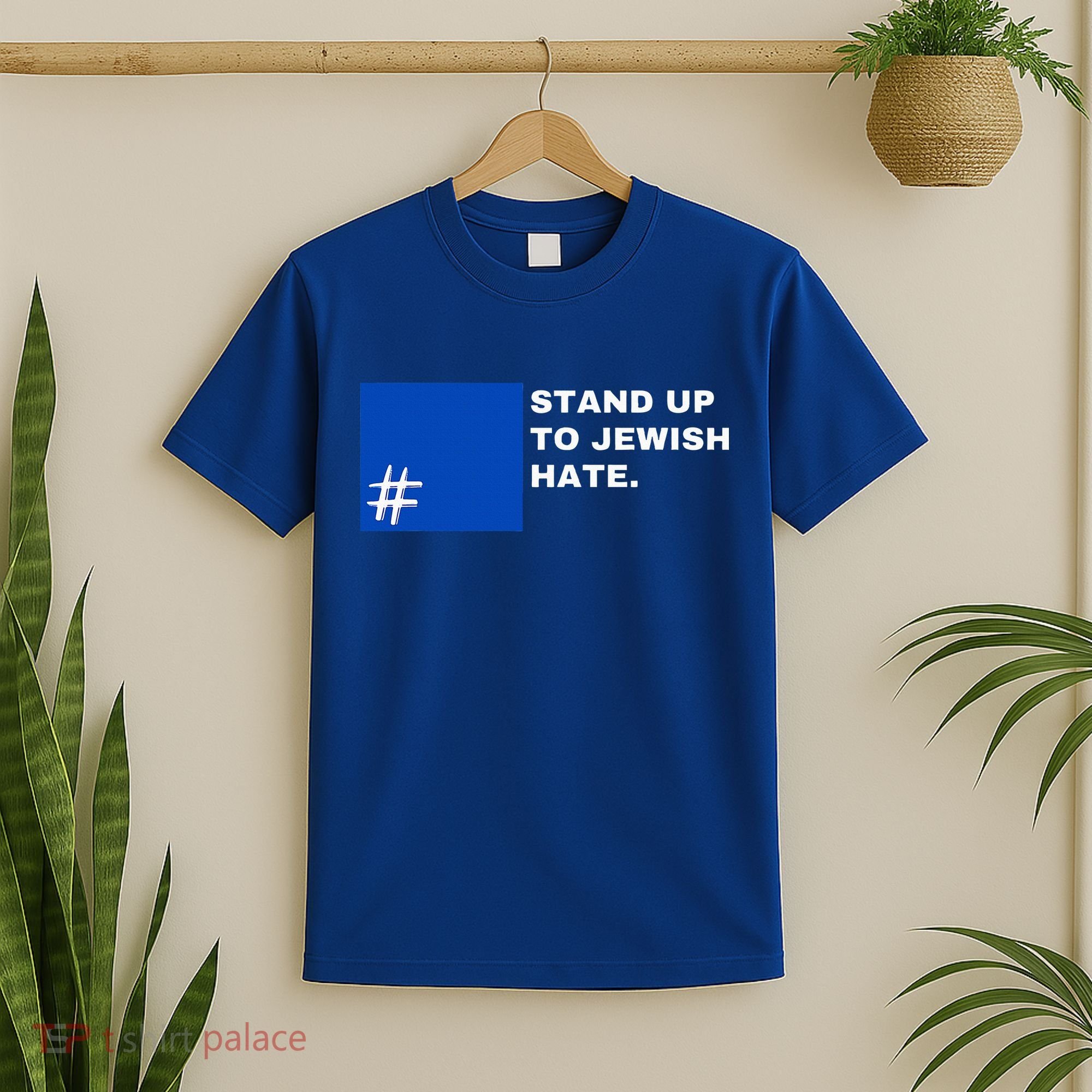 Stand Up To Jewish Hate Blue Square Support Israel  T-Shirt