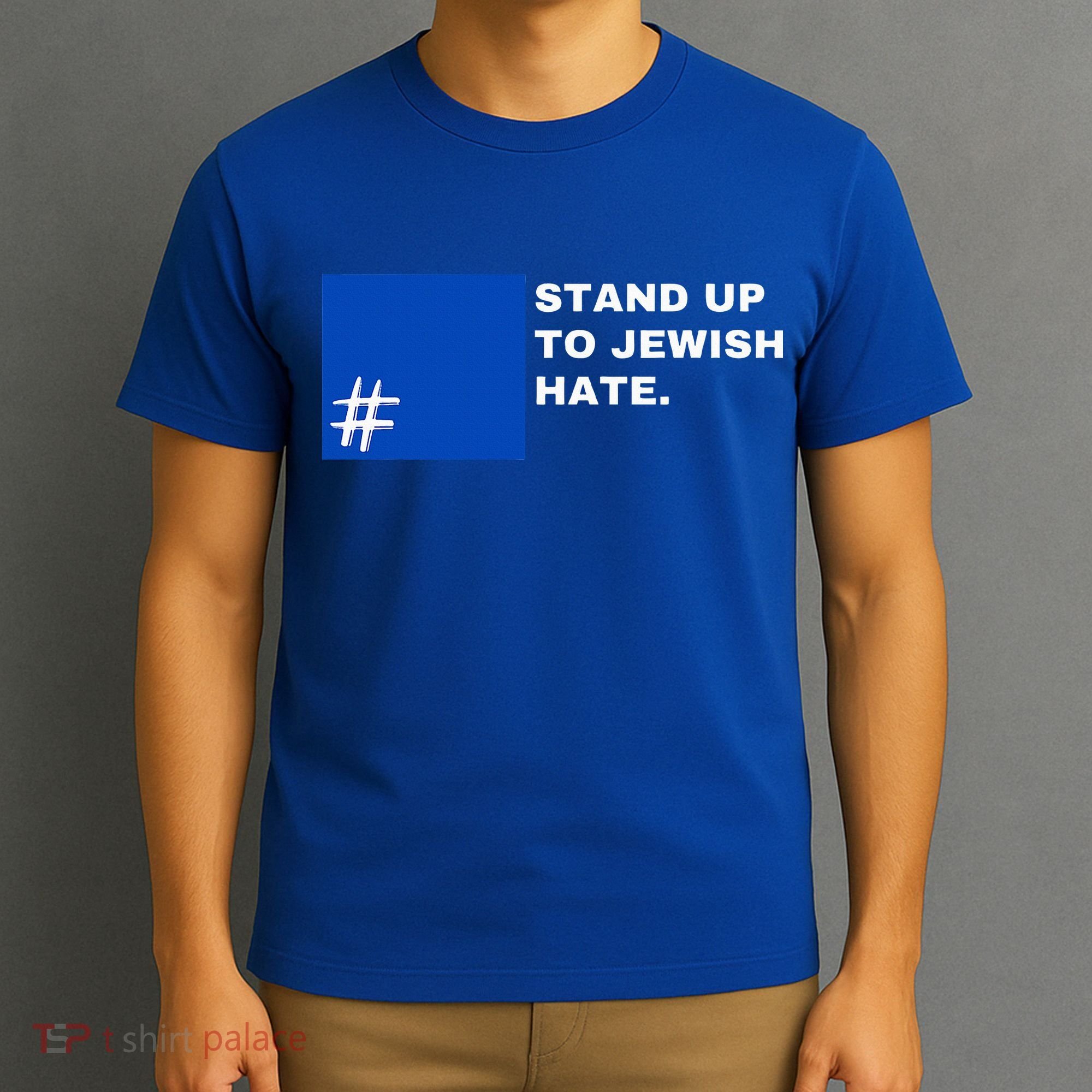 Stand Up To Jewish Hate Blue Square Support Israel  T-Shirt