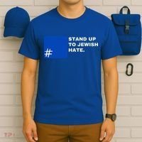 Stand Up To Jewish Hate Blue Square Support Israel  T-Shirt thumb 6