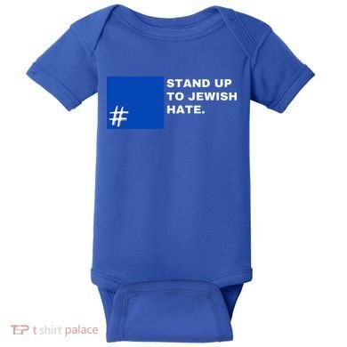 Stand Up To Jewish Hate Blue Square Support Israel  Baby Bodysuit