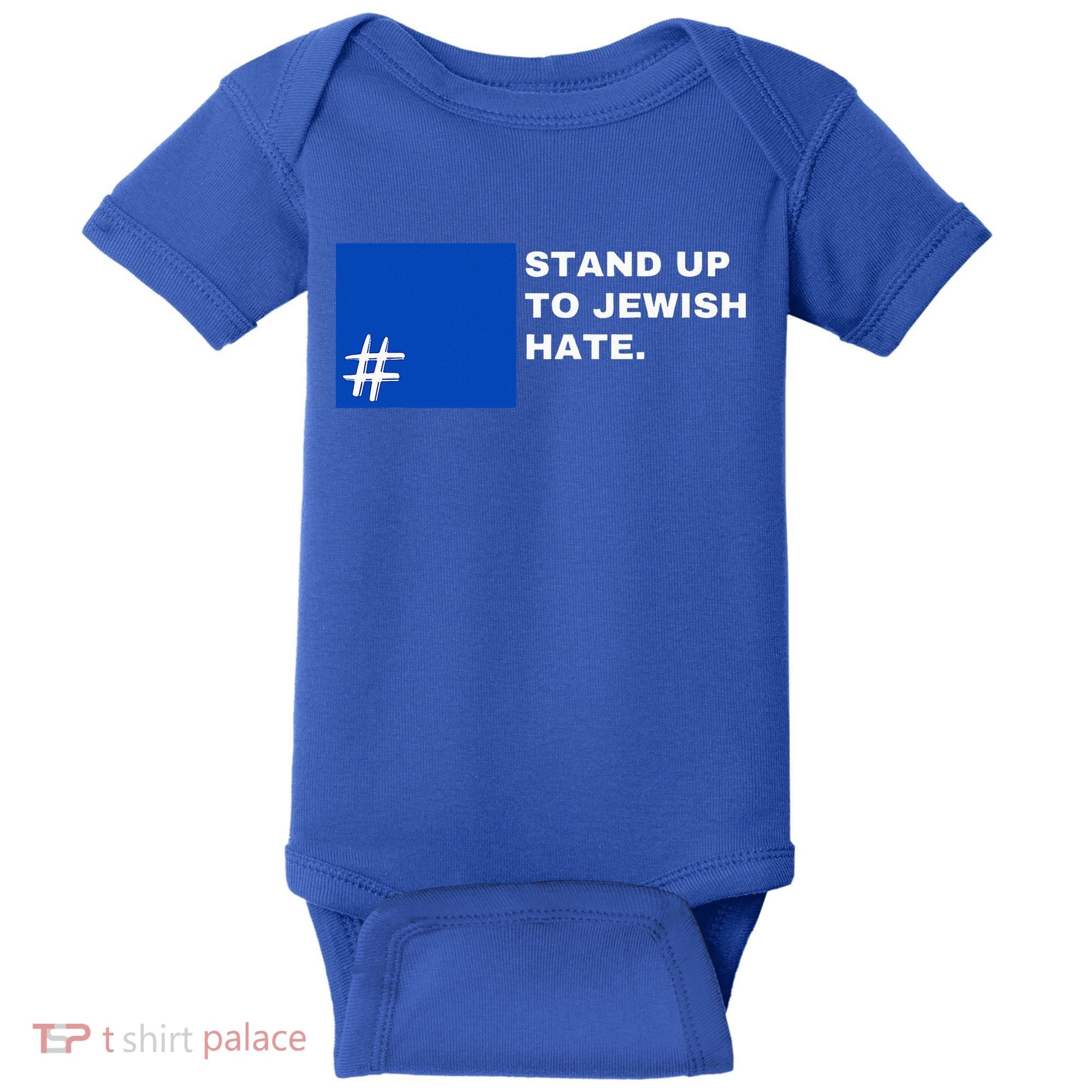 Stand Up To Jewish Hate Blue Square Support Israel  Baby Bodysuit