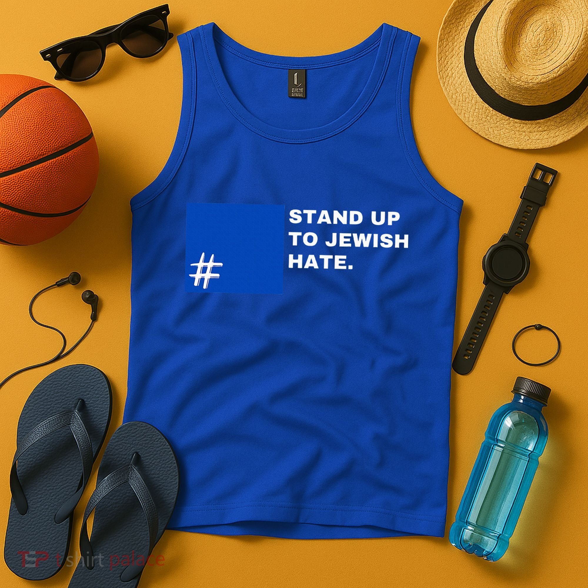 Stand Up To Jewish Hate Blue Square Support Israel  Tank Top