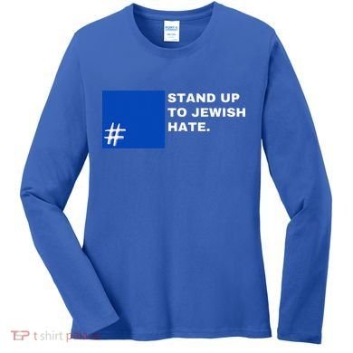 Stand Up To Jewish Hate Blue Square Support Israel  Women's Long Sleeve Shirt