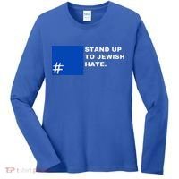 Stand Up To Jewish Hate Blue Square Support Israel  Women's Long Sleeve Shirt thumb 0