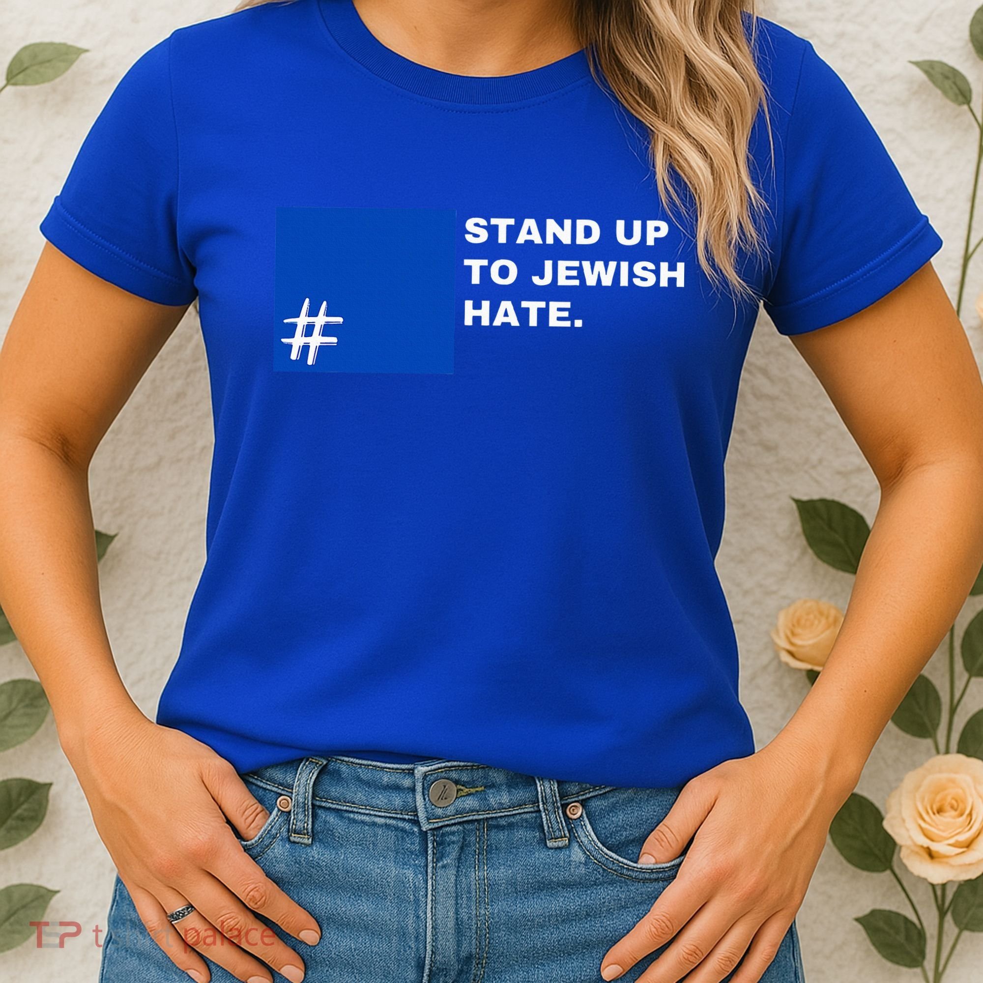 Stand Up To Jewish Hate Blue Square Support Israel  Women's T-Shirt
