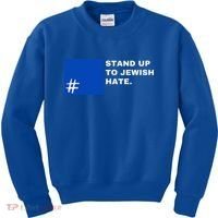 Stand Up To Jewish Hate Blue Square Support Israel  Kids Sweatshirt thumb 0