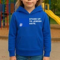 Stand Up To Jewish Hate Blue Square Support Israel  Kids Hoodie thumb 3