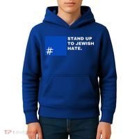 Stand Up To Jewish Hate Blue Square Support Israel  Kids Hoodie thumb 4