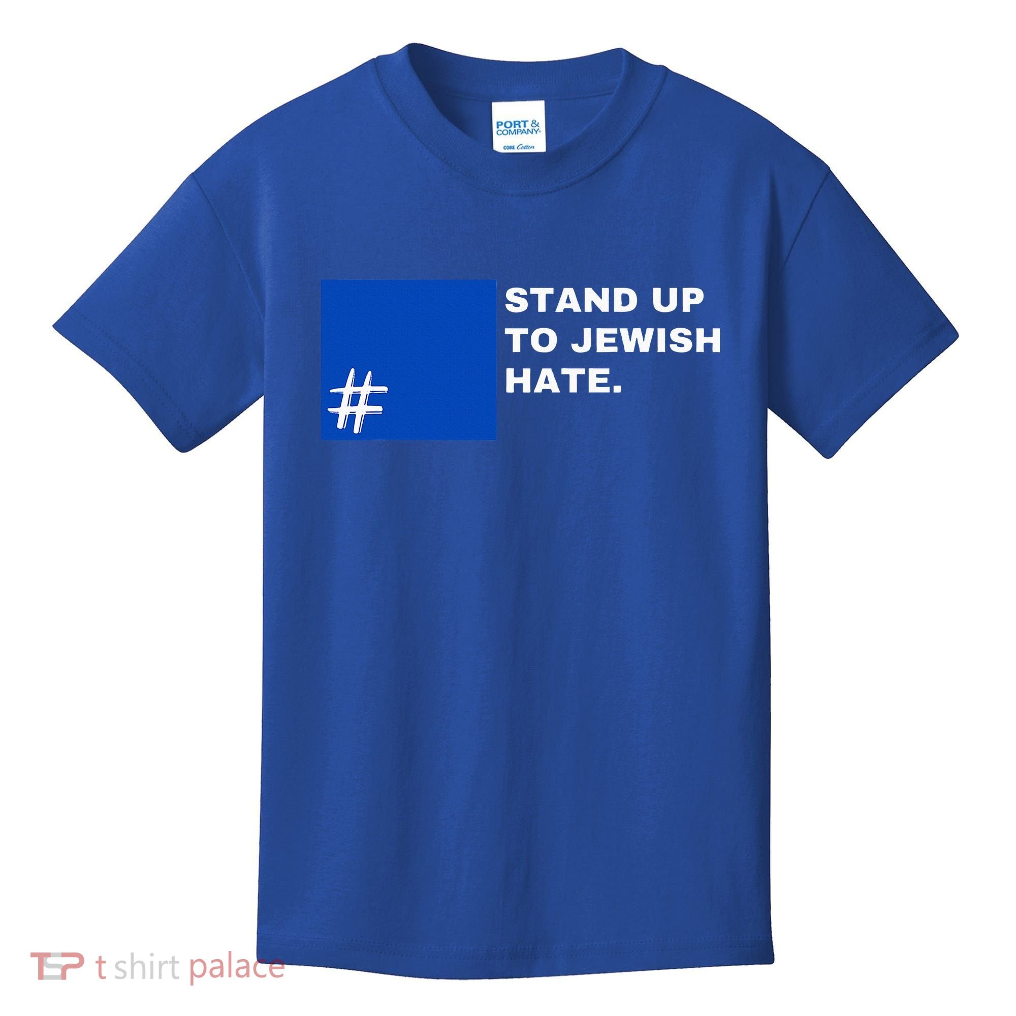 Stand Up To Jewish Hate Blue Square Support Israel  Kids T-Shirt