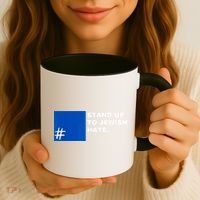 Stand Up To Jewish Hate Blue Square Support Israel Coffee Mug thumb 3
