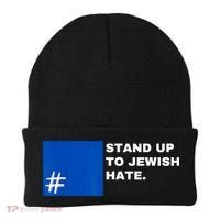 Stand Up To Jewish Hate Blue Square Support Israel Beanie thumb 0