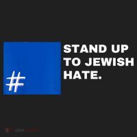 Stand Up To Jewish Hate Blue Square Support Israel Beanie thumb 2