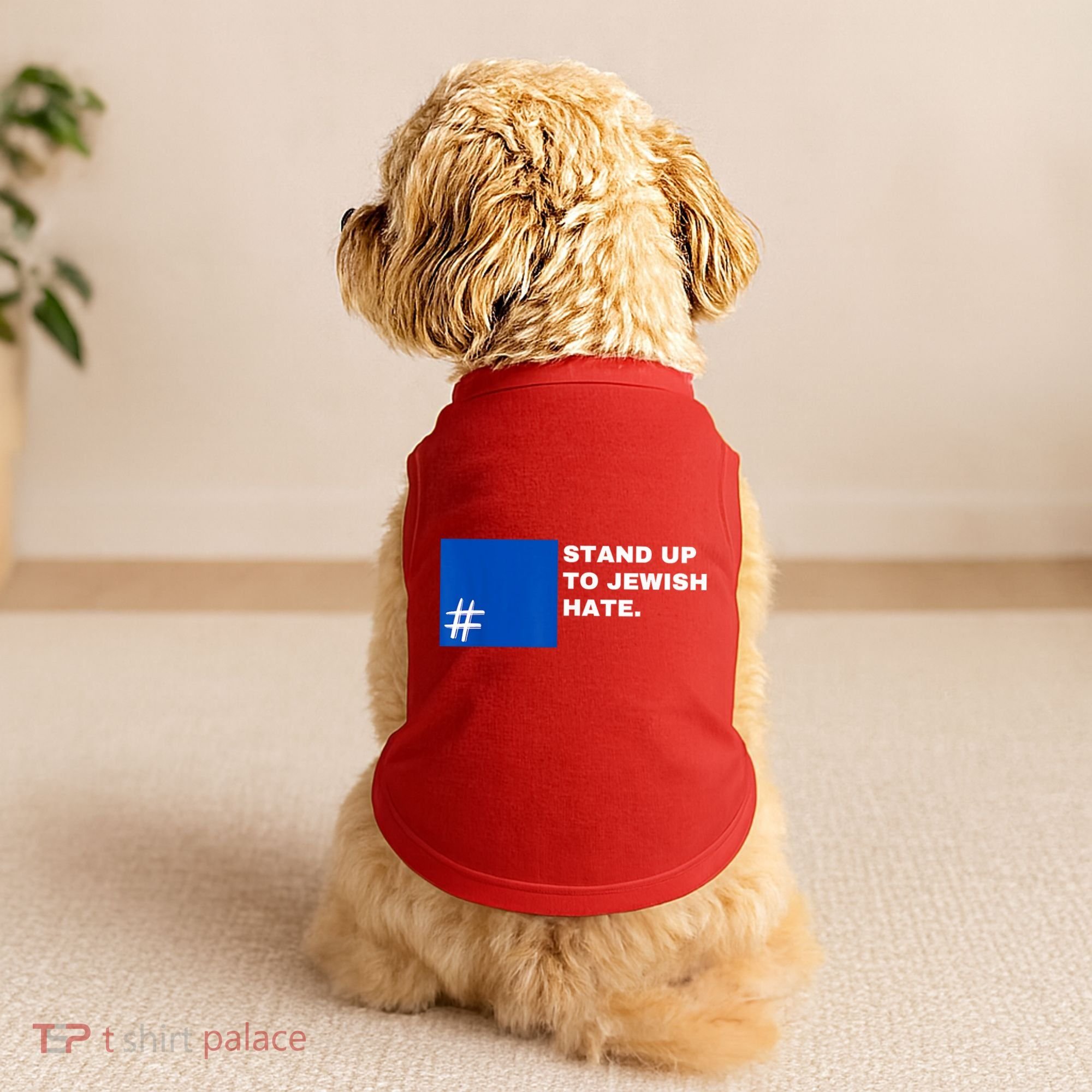 Stand Up To Jewish Hate Blue Square Support Israel Doggie Tank