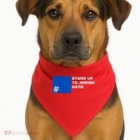 Stand Up To Jewish Hate Blue Square Support Israel USA-Made Doggie Bandana thumb 1