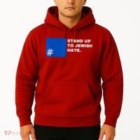 Stand Up To Jewish Hate Blue Square Support Israel Hoodie thumb 2
