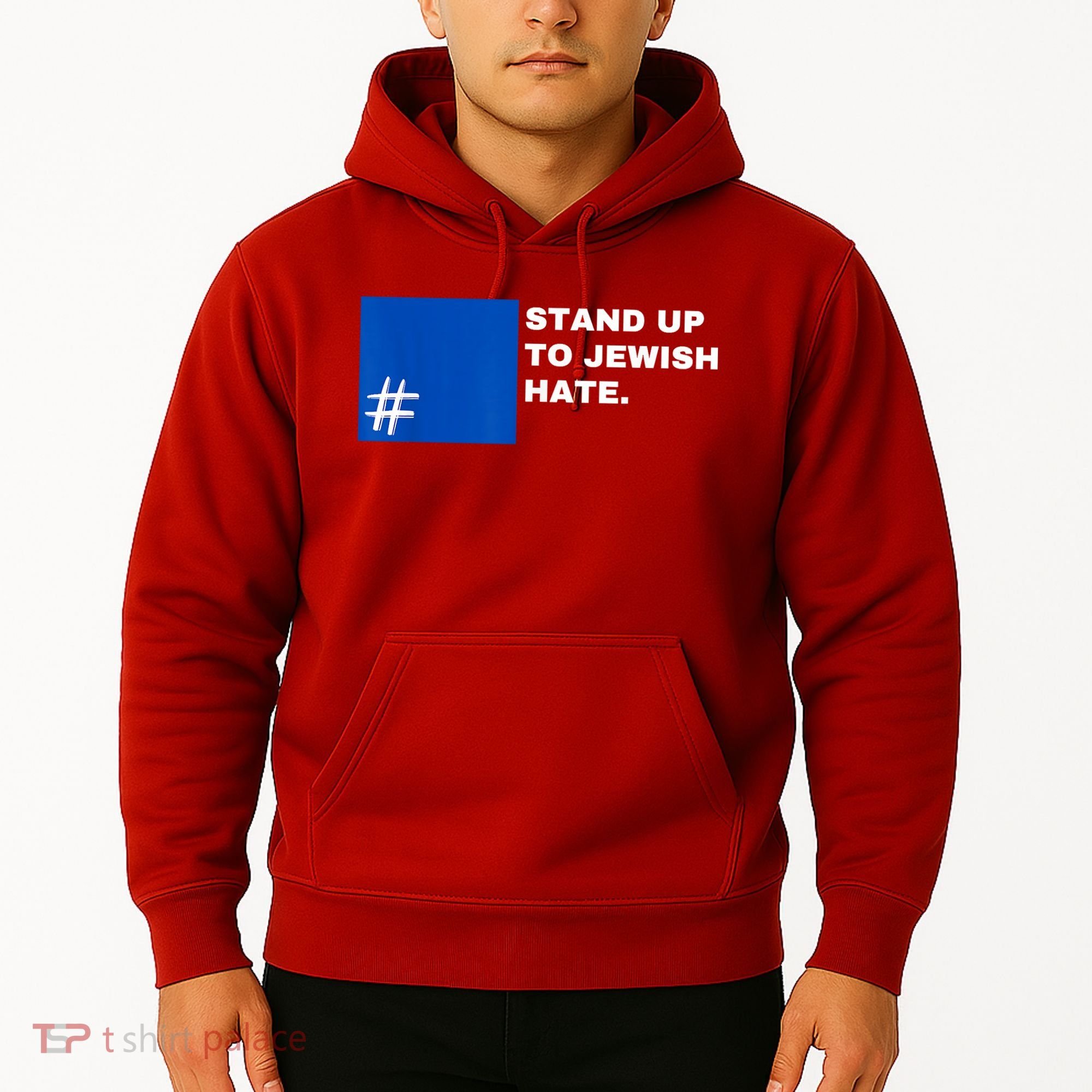 Stand Up To Jewish Hate Blue Square Support Israel Hoodie