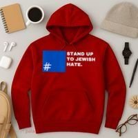 Stand Up To Jewish Hate Blue Square Support Israel Hoodie thumb 3