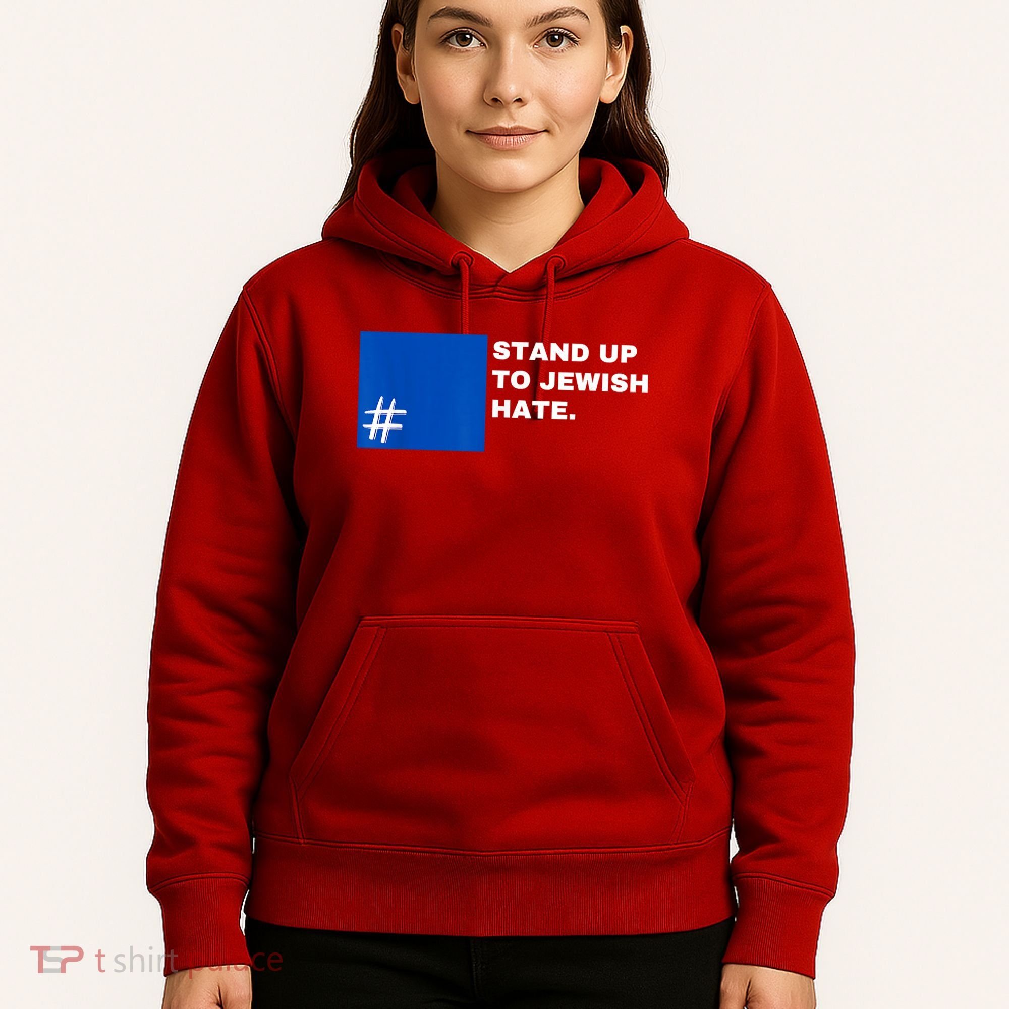 Stand Up To Jewish Hate Blue Square Support Israel Hoodie
