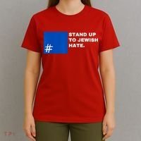 Stand Up To Jewish Hate Blue Square Support Israel T-Shirt thumb 4